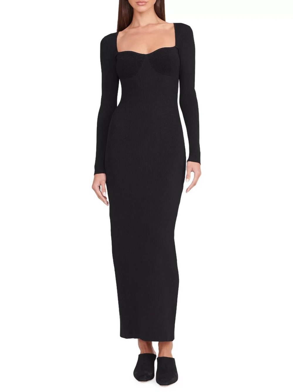 STAUD Silhouette Long-Sleeve Maxi Dress